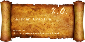 Kaufman Orsolya névjegykártya